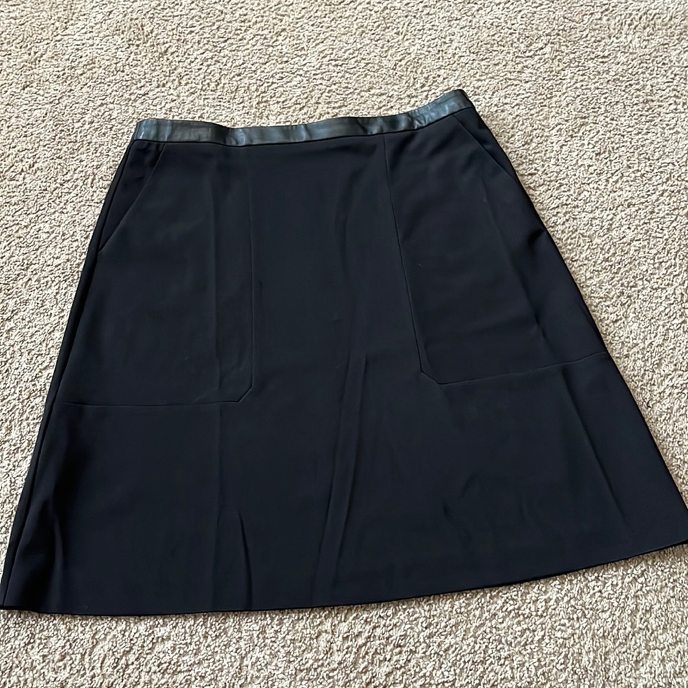 Boss Hugo boss A line Skirt /faux leather waist with pockets Size 14